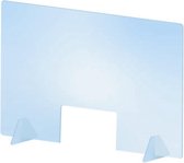 Spatscherm.com Staand Baliescherm met uitsparing 98 cm x 66 cm (bxh) | glas scherm | Kassascherm |Preventiescherm | Kuchscherm | Baliescherm