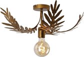 QAZQA botanica - Landelijke Plafondlamp - 1 lichts - Ø 46 cm - Goud/messing - Woonkamer | Slaapkamer