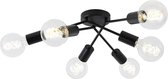QAZQA sputnik - Design Plafondlamp - 6 lichts - Ø 54.5 cm - Zwart -  Woonkamer | Slaapkamer | Keuken