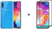 Samsung a50 hoesje - Samsung galaxy a50 hoesje siliconen case hoes cover hoesjes transparant - hoesje samsung a50 - Full cover - 1x Samsung a50 screenprotector screen protector
