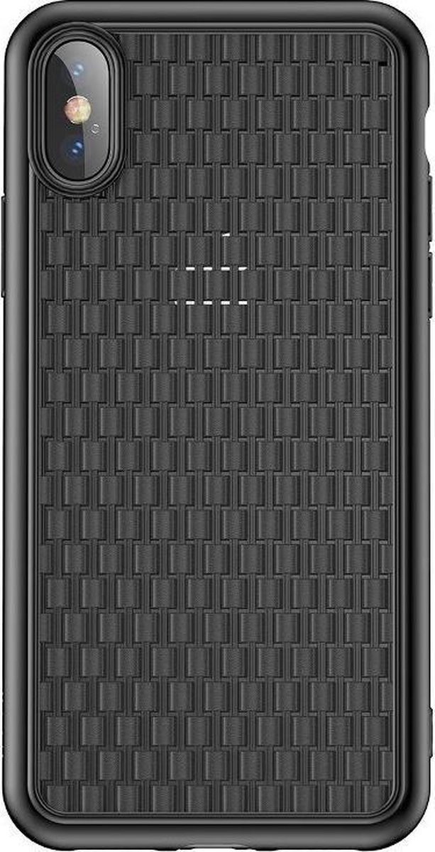 Baseus backcase met geweven materiaal - iPhone XS Max - Zwart