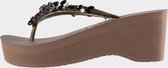 Uzurii Stella Skull Black dames slipper met hoge hak, Taupe, maat: 37/38