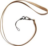 Moodadventures | Keycords | Lanyard | Keycord Licht Bruin PU-Leer | Telefoon en Sleutels | 48 x 1 cm.