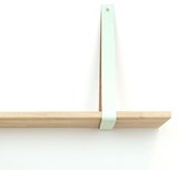 Leren plankdrager  Pistache - 2 stuks - 92 x 4 cm - Industriële plankendragers   - met koperkleurige schroeven