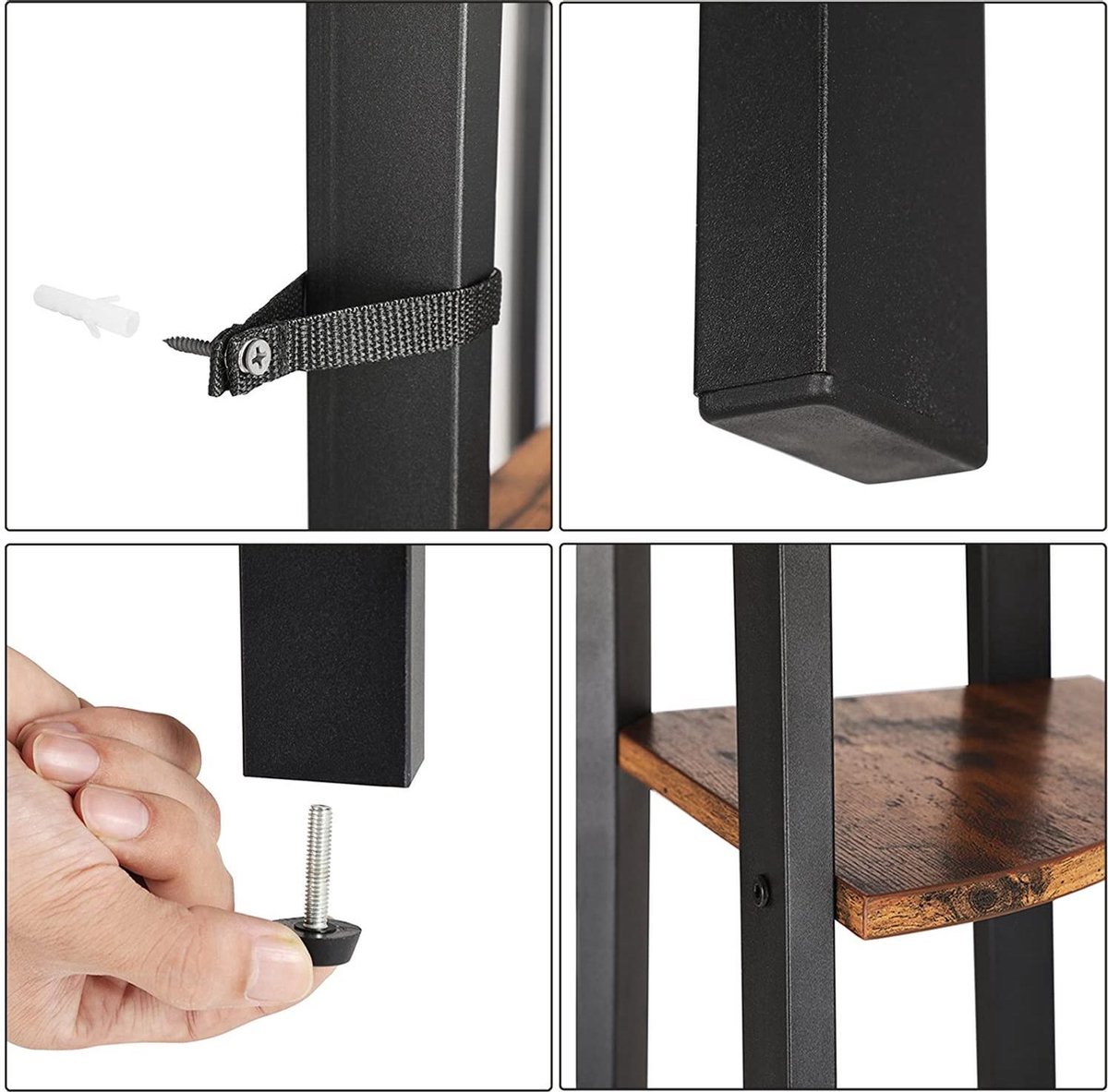 VASAGLE hoekplank in industriële stijl met 5 planken | SONGMICS THUIS