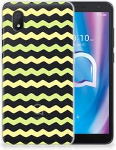 Siliconen Back Cover Alcatel 1B (2020) GSM Hoesje Waves Yellow