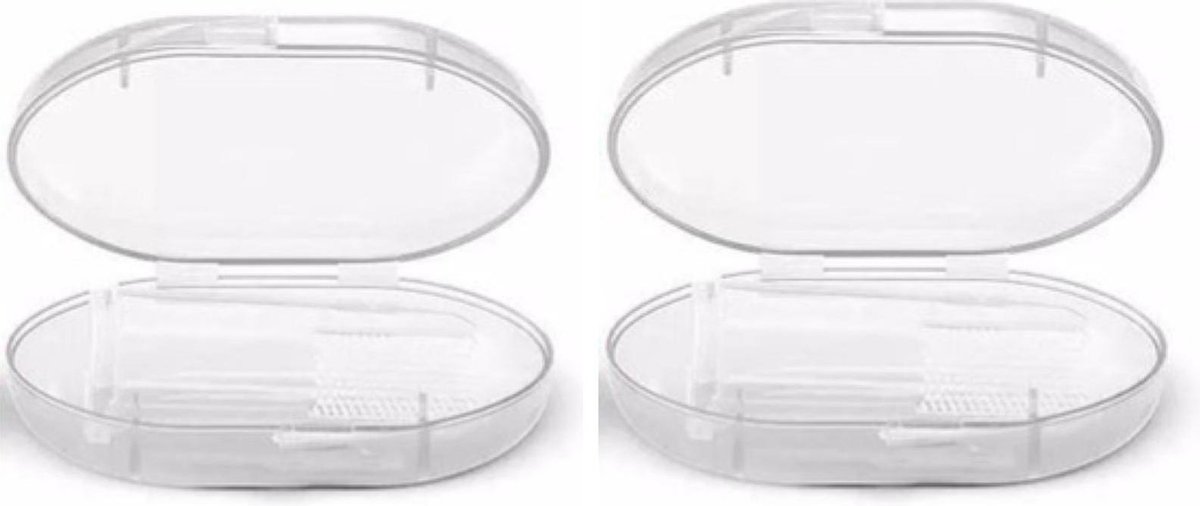 Goedkoopste 2 X Baby tandenborstel - Doorkomende tandjes - Tandvlees massage - Vinger tandenborstel - Baby & peuter, silicone, vingertandenborstel baby - Transparant - NLStuff4u