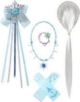 Elsa accessoires - Toverstaf-  Haarvlecht - Armband -Prinsessen accessoires - voor bij je Elsa Jurk