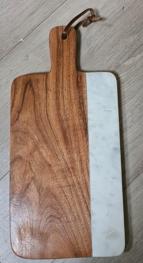 Anemoon vis Verhoog jezelf Uitroepteken Snijplank hout met marmer - design - uniek | bol.com