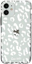 Casetastic Apple iPhone 12 Mini Hoesje - Softcover Hoesje met Design - Leopard Print White Print