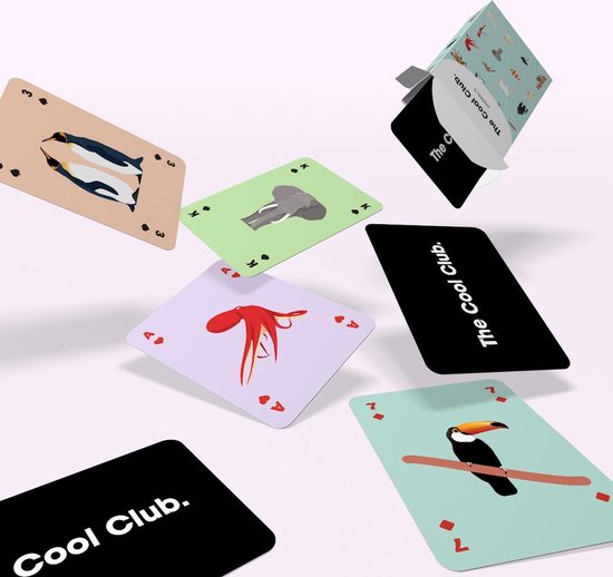 Thumbnail van een extra afbeelding van het spel The Cool Club - Mixed Set - 3 Kaartspellen met de 3x 54 Coolste Iconen, Auto's en Dieren van de Wereld - Hoogwaardige Speelkaarten - Design Awards Winner