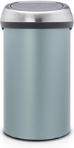 Brabantia Touch Bin poubelle 60 litres - Metallic Mint / Matt Steel Fingerprint Proof