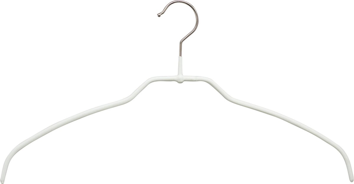 [Set van 5] MAWA 42FT - ultra dunne ruimtebesparende kledinghangers met een witte anti-slip coating voor o.a. lingerie, blouses, jurkjes en shirtjes