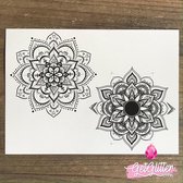 GetGlitterBaby - Henna Plak Tattoos / Tijdelijke Tattoo / Nep Tatoeage / Fake Temporary Tattoo - 2 Mandala's