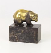 Bronzen panda - Bronzen beeldje - Dierenrijk - 14,2 cm hoog