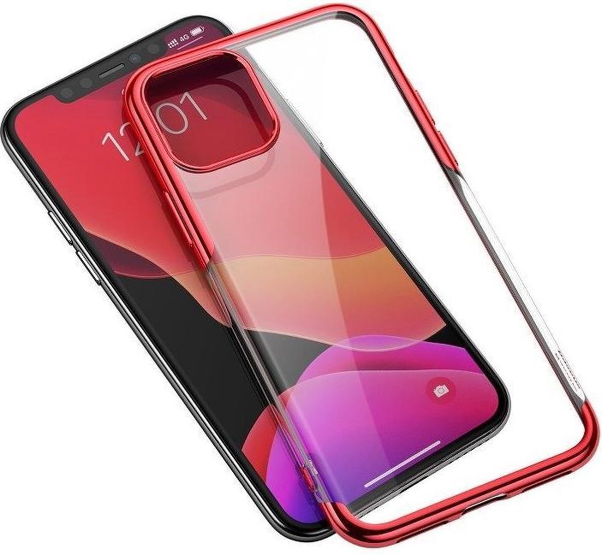 Beschermende softcase iPhone 11 - Shining - Transparant/rood
