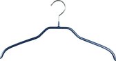 [Set van 5] MAWA 41F - dunne ruimtebesparende metalen kledinghangers met glitter blauwe anti-slip coating voor o.a. blouses, jurkjes en shirts