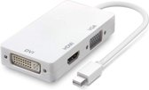 Mini Displayport naar HDMI, VGA en DVI converter 3-in-1 / Plug and Play / Mini DP / Thunderbolt 2 / Wit