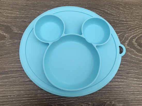 Baby / kind siliconen bord dus glijd niet weg Mickey mouse blauw | bol.com