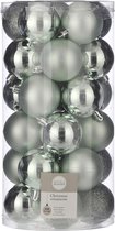 30x Kunststof kerstballen mint groen 6 cm - Onbreekbare mintgroene kerstballen 6 cm