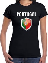 Portugal landen t-shirt zwart dames - Portugese landen shirt / kleding - EK / WK / Olympische spelen Portugal outfit L