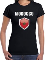 Marokko landen t-shirt zwart dames - Marokkaanse landen shirt / kleding - EK / WK / Olympische spelen Morocco outfit S