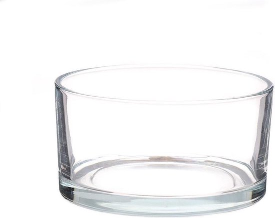 1x Bols / vases bas verre rond transparent 7,8 x 15 cm - cylindrique - vases  en verre... | bol