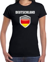 Duitsland landen t-shirt zwart dames - Duitse landen shirt / kleding - EK / WK / Olympische spelen Deutschland outfit L