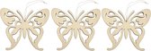 4x Vlinders ophang decoratie van hout - 16,5 x 14 cm - Decoratie vlinders - Dieren ornamenten