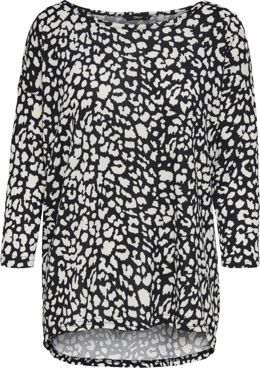 Only Elcos 4/5 Print Dames T-Shirt Zwart - Maat S