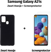 HGA Telefoonhoesje - Back Cover - Geschikt Voor Samsung Galaxy A21s - Zwart