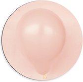 Dibond Wandcirkel - Roze Ballon op Roze Achtergrond  - 60x60cm Foto op Aluminium Wandcirkel (met ophangsysteem)