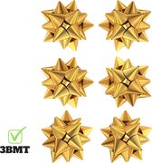 3BMT - Cadeau strik goud - decoratie strik goud - zelfklevend - set van 6