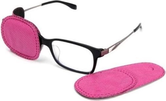2 x Patch de lunettes rose - Patch de lunettes - Amblyopie - Œil paresseux  - Couvrant... | bol.com