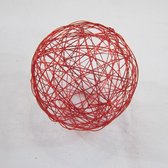 Kerstbal, rood, 9 stuks: Ø 8 cm: metaaldraad