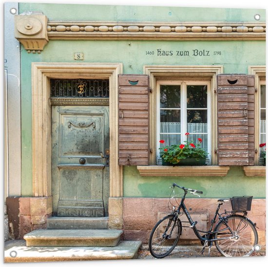 Tuinposter - Voorkant van Gekleurd Huis - Foto op Tuinposter (wanddecoratie voor buiten en binnen)