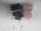 Noukie's - 2 pack - Sokken - Meisje - Roze met grijst en grijst met roze - 20 6-12 maand
