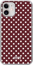 iPhone 12 Mini Hoesje Transparant TPU Case - Burgundy Dots #ffffff