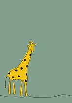 Poster Giraffe| Poster groen | Poster babykamer | kinderkamer | jongenskamer | wanddecoratie