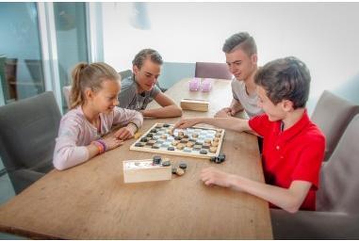 Tweezijdig Schaak- en Dambord van Hout – Groot Spelbord 40 x 40 cm – Houten Bord voor Schaakspel & Dammen – Klassiek Bordspel – Engelhart — afbeelding 7