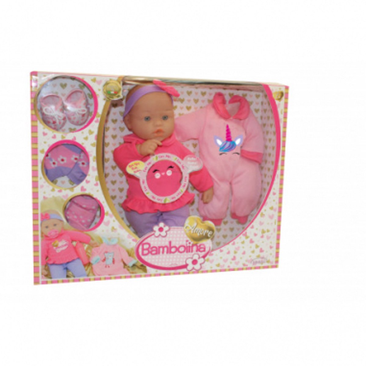 Dimian Pop amore 36cm baby liedjes + kledij