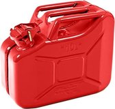 Oxid7® benzinejerrycan brandstofjerrycan metaal 10 liter - met UN-keurmerk - TÜV Rheinland gecertificeerd - typegoedkeuring - behandeld met moffelen - jerrycan met bajonetsluiting - rood