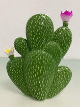 Decoratief cactusbeeld met bloemen - 1 stuk (aardewerk/kunststof)