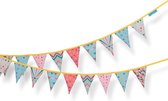 Stoffen slinger - mini vlaggenlijn - Feest Slingertje - Geboorte - Verjaardag - FEESTJE MINI (vlaggenlijn 3 mtr lang met 18 vlaggetjes)