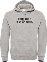 Wintersport hoodie grijs S - Iedere bocht is er één teveel - soBAD. | Foute apres ski outfit | kleding | verkleedkleren | wintersporttruien | wintersport dames en heren