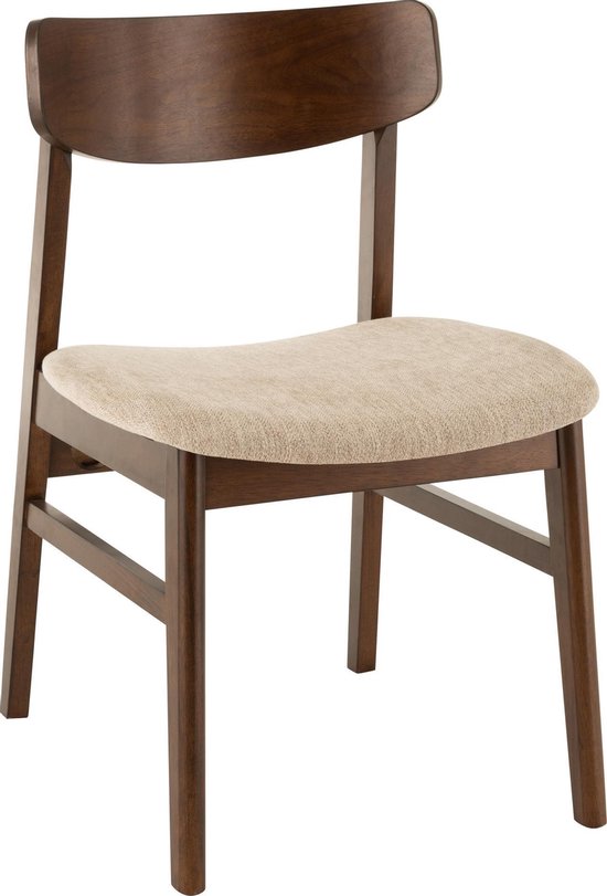 In de naam Negende begin Classy chair - Eetkamerstoelen - set van 2 - vintage - beige - bruin - hout  | bol.com