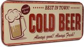 Wandbord Bier, Vintage muurplaat, Blik metaal retro reclame, Wanddecoratie restaurant