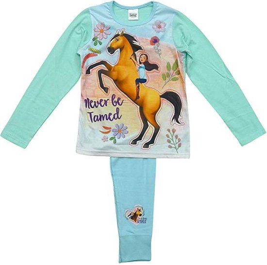 Spirit - riding free - Kinder/kleuter - paarden pyjama- Blauw - maat  104/110 ( 4/5 jaar) | bol.com