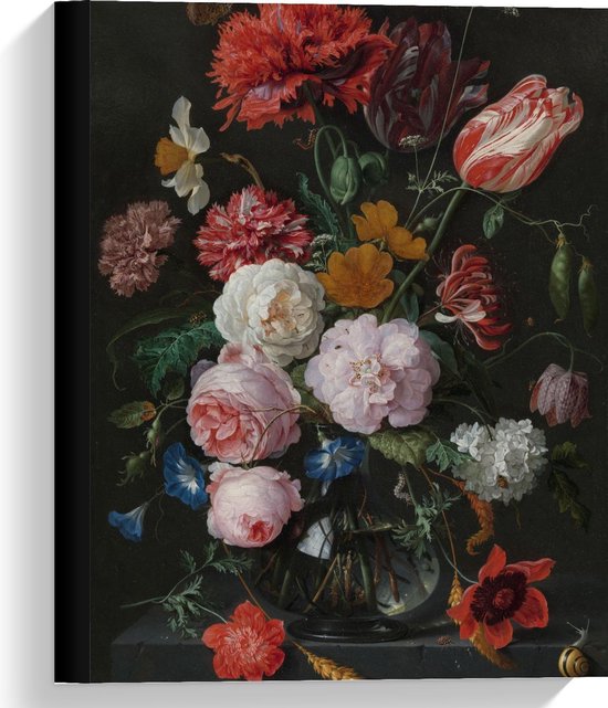 Canvas  - Oude meesters - Stilleven: bloemen in vaas, Jan Davidsz. de Heem - 30x40cm Foto op Canvas Schilderij (Wanddecoratie op Canvas)