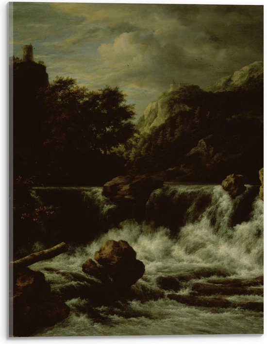 Acrylglas - Oude meesters - Berglandschap met waterval, Jacob Isaacksz v Ruisdael - 30x40cm Foto op Acrylglas (Wanddecoratie op Acrylglas)